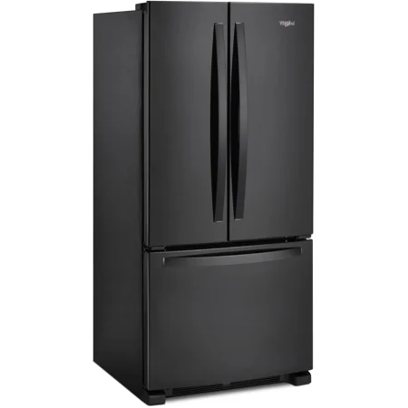 Whirlpool - 22 cu. ft. French Door Refrigerator with Humidity-Controlled Crispers - Black