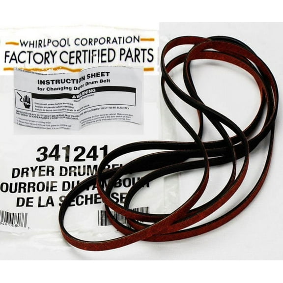 Whirlpool Genuine Dryer Drum Belt, 92-1/4" Length, 1/4" Width, 4 Rib