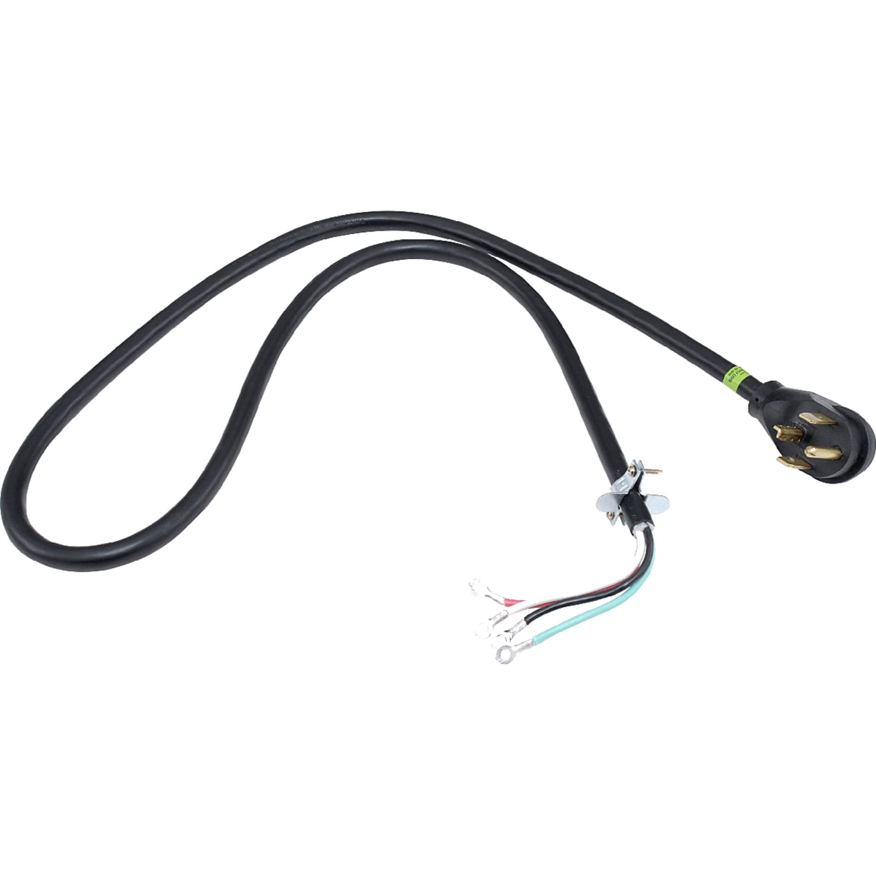 Whirlpool PT600L 6 ft. 4-Wire 30 Amp Dryer Cord Black, Green, Red, White