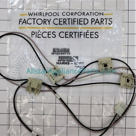 Whirlpool Range Spark Ignition Switch & Harness WPW10204717