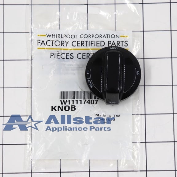 Whirlpool Range/Stove/Oven Control Knob ( Black) W11117407