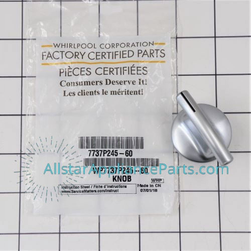 Whirlpool Range/Stove/Oven Control Knob WP7737P245-60