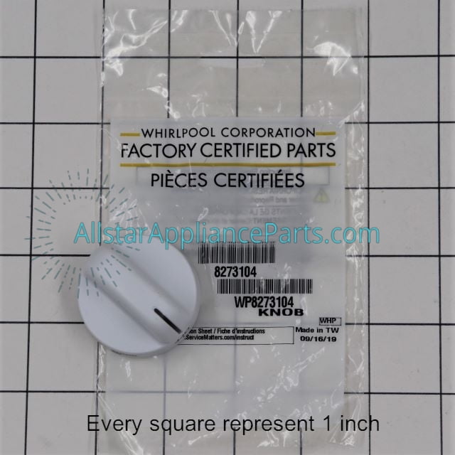 Whirlpool Range/Stove/Oven Control Knob WP8273104