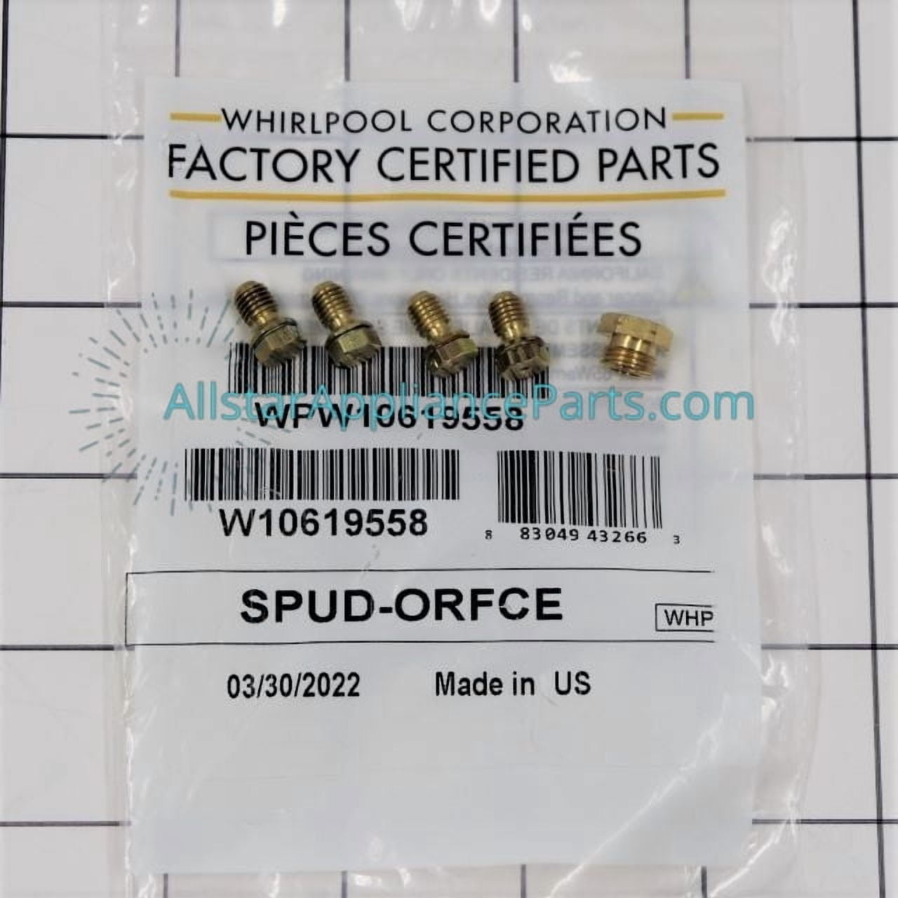 Whirlpool Range/Stove/Oven LP Conversion Kit WPW10619558