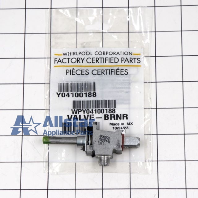 Whirlpool Range/Stove/Oven Surface Burner Valve WPY04100188