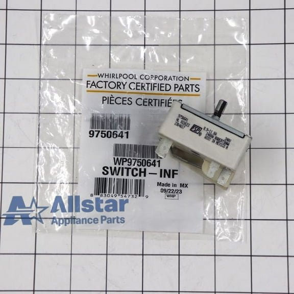 Whirlpool Range/Stove/Oven Surface Element Switch WP9750641