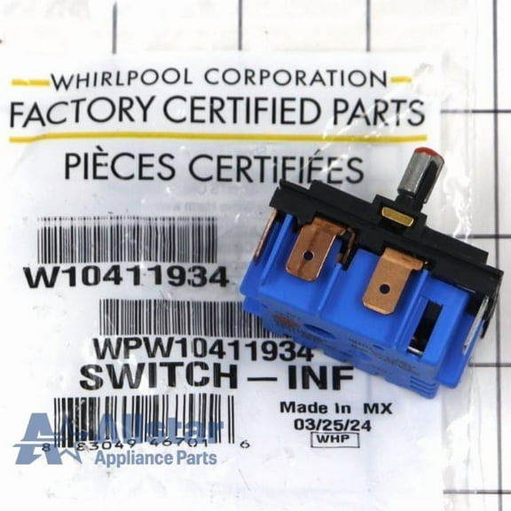 Whirlpool Range/Stove/Oven Surface Element Switch WPW10411934