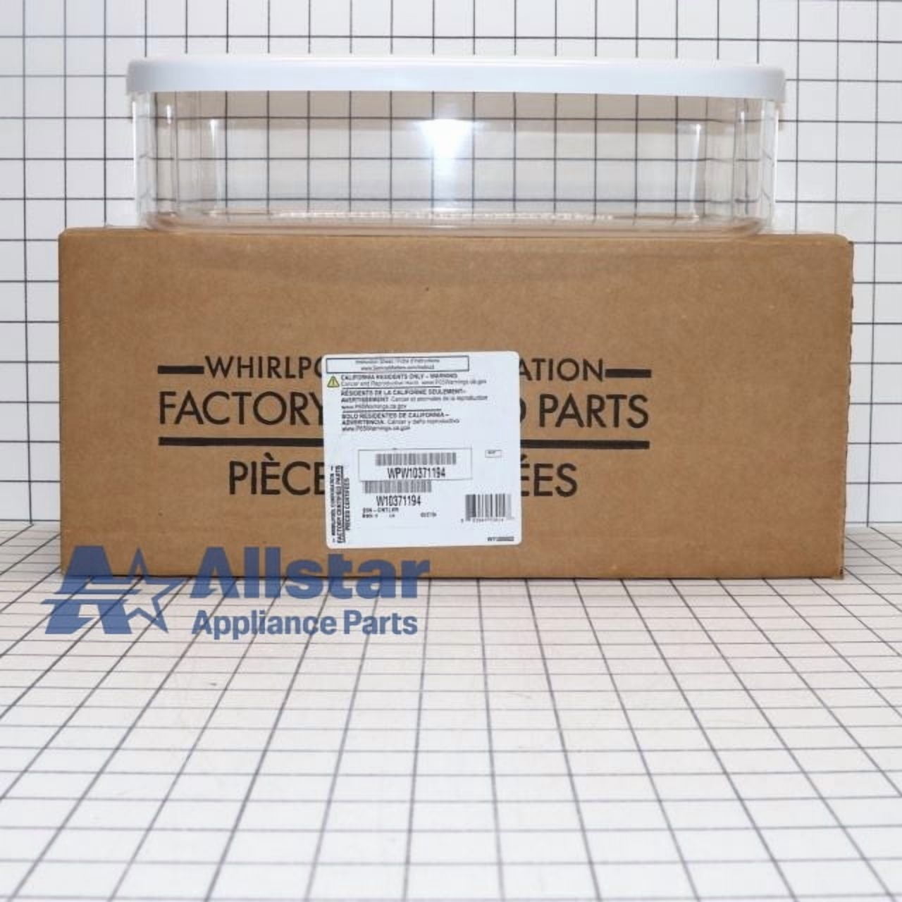 Whirlpool Refrigerator Shallow Door Bin WPW10371194