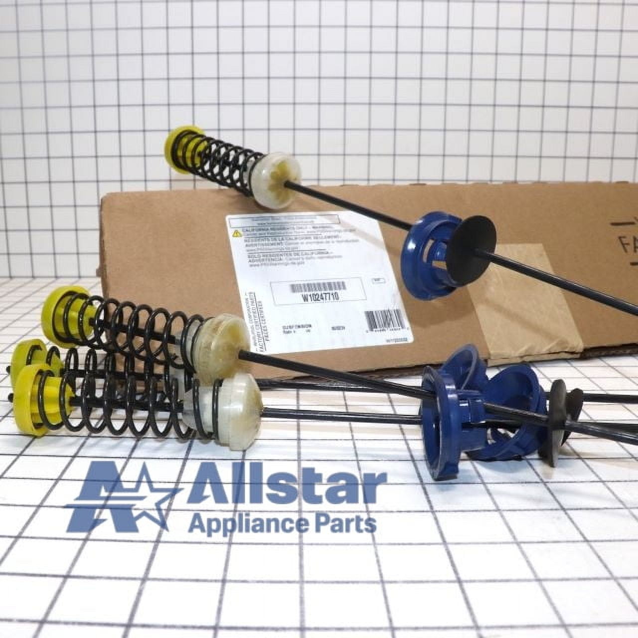 Whirlpool W10247710 Genuine OEM Top Load Washer Suspension Rod Kit Replacement Part - Replaces W10277357, W10256514, W10237427