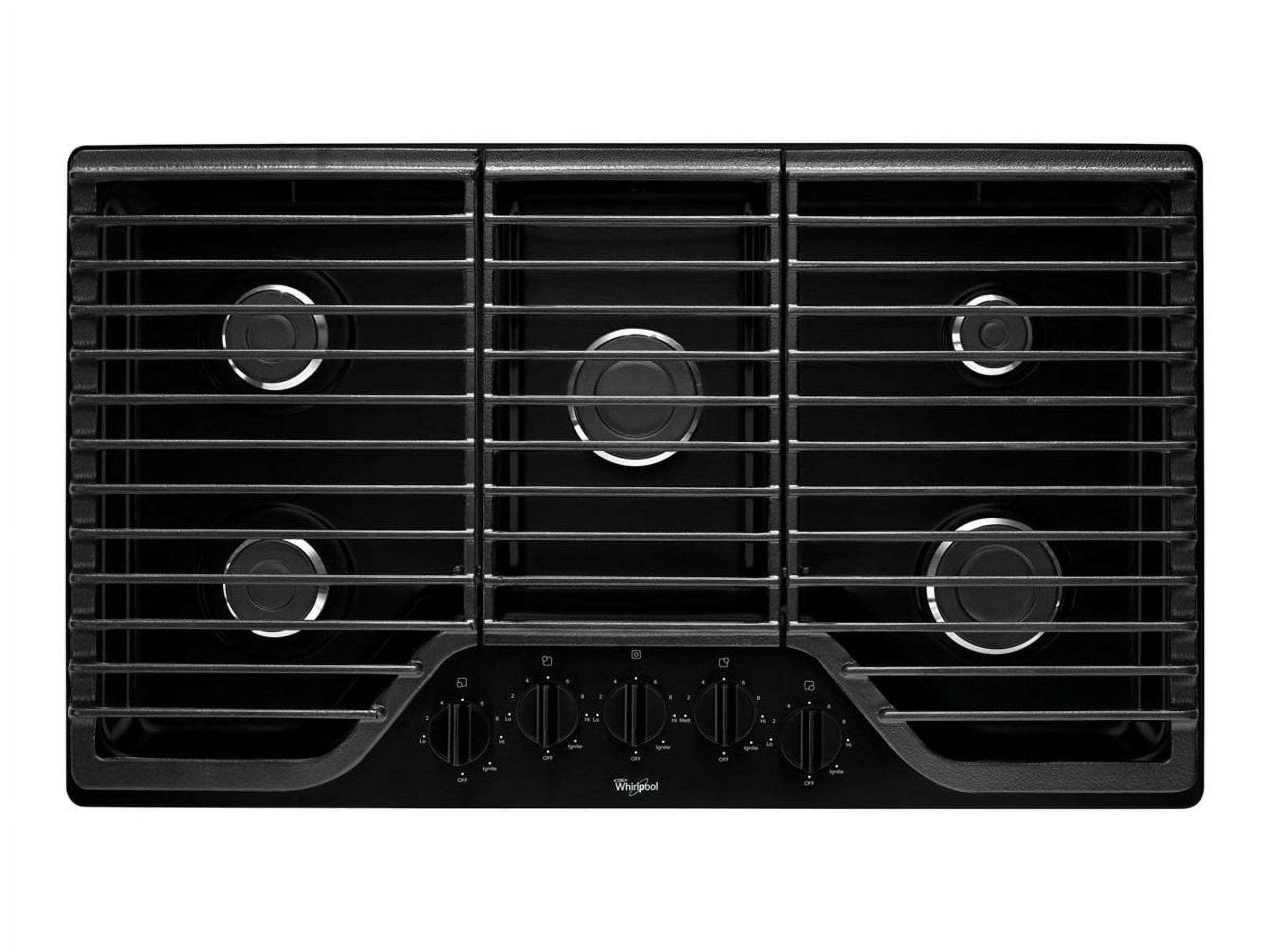 Whirlpool WCG51US6DB - Gas cooktop - 5 hobs - Niche - width: 33.7 in - depth: 18.9 in - black