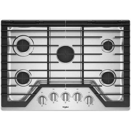 Whirlpool - 30" Gas Cooktop - Stainless Steel
