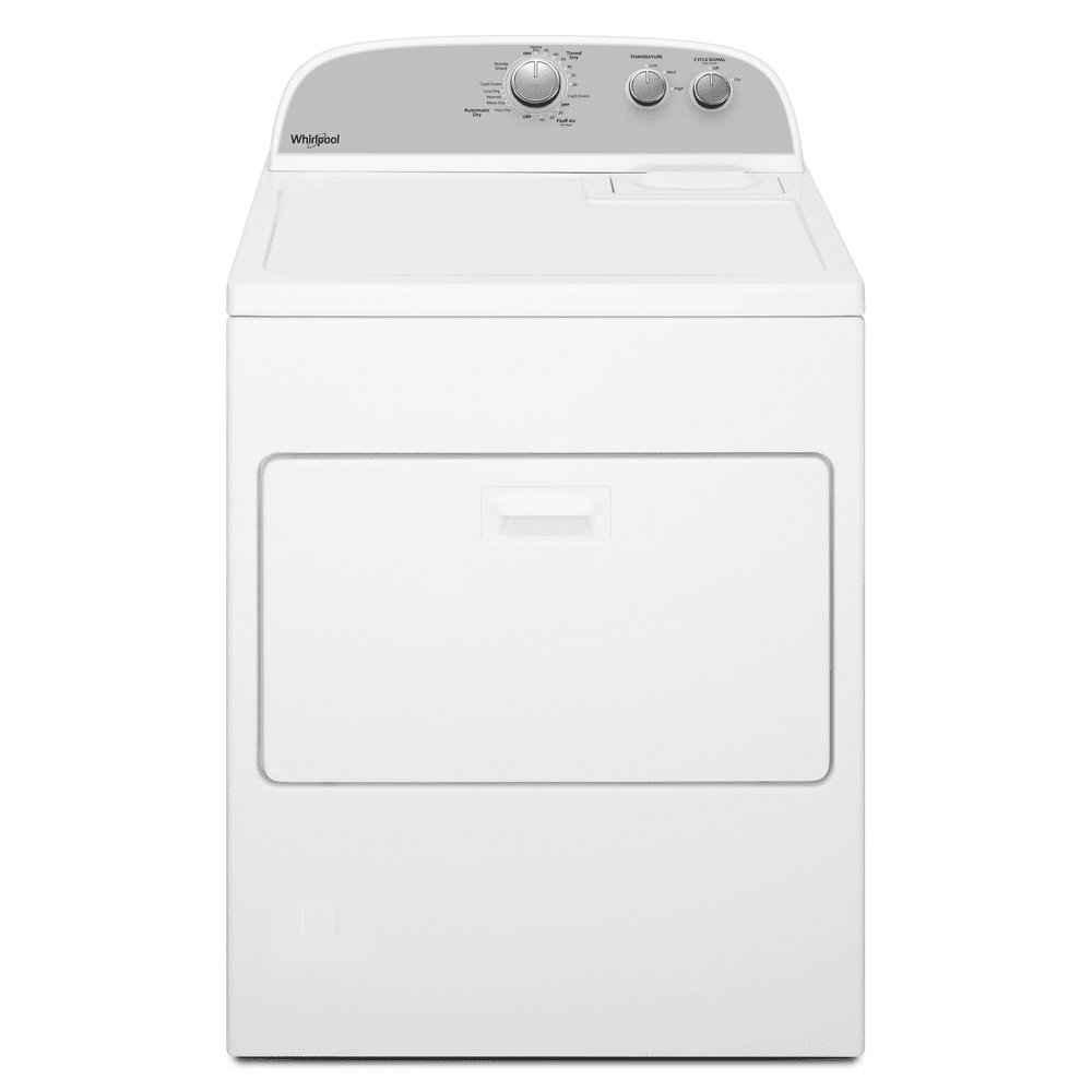 White Freestanding Electric Dryer with Powder Coated Drum