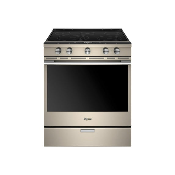 WHIRLPOOL 6.4 cu. ft. Smart Slide-in Electric Range with Scan-to-Cook Technology Fingerprint Resistant Sunset Bronze WEEA25H0HN