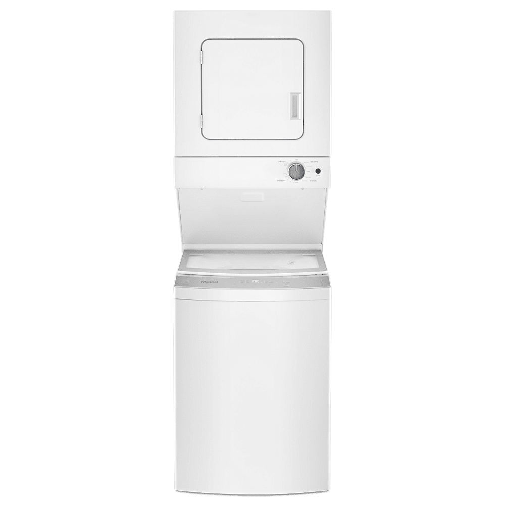 White Electric Stacked Laundry Center with LED Indicators