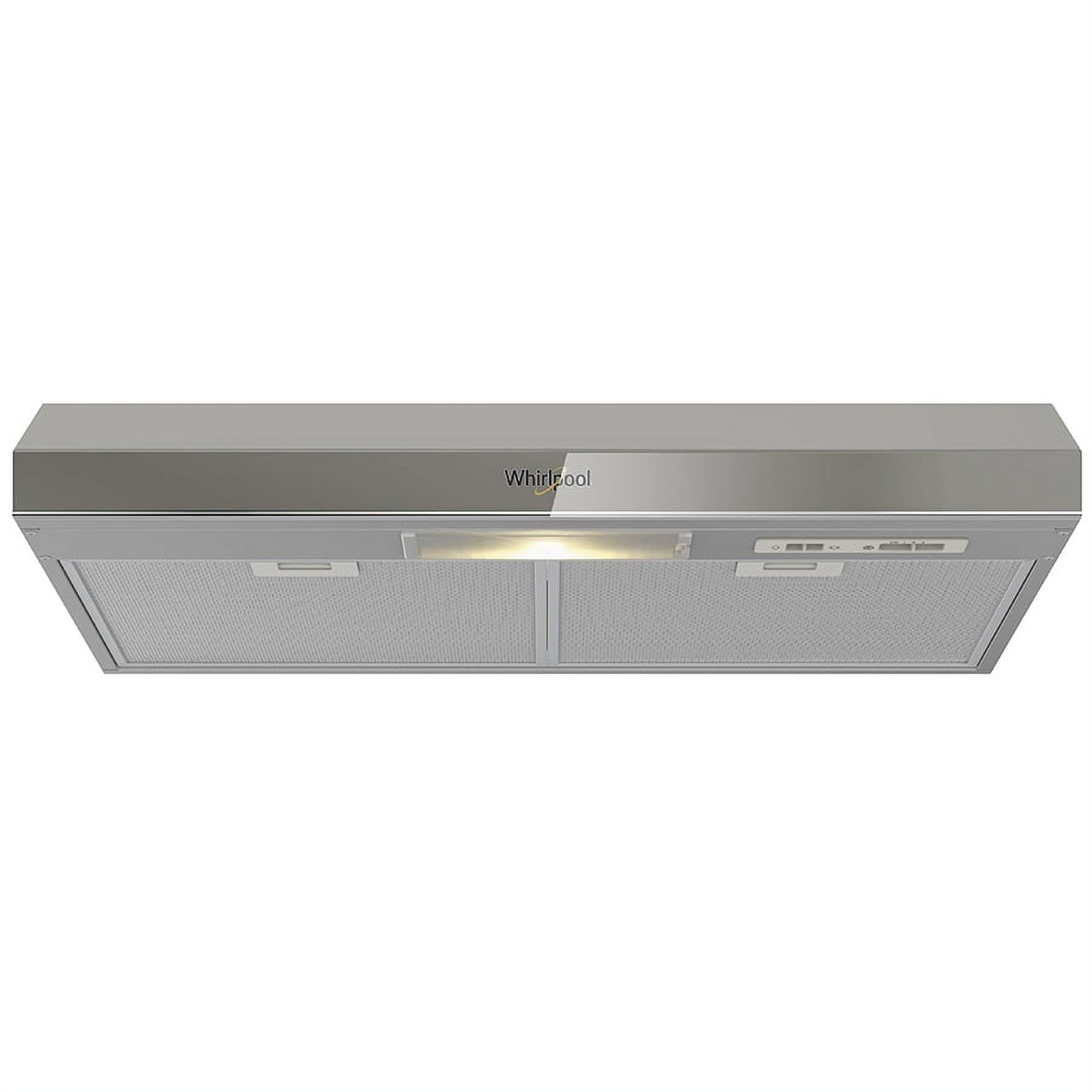 Whirlpool WH7610D: Unique 30" Under-Cabinet Hood with Decorative glass.