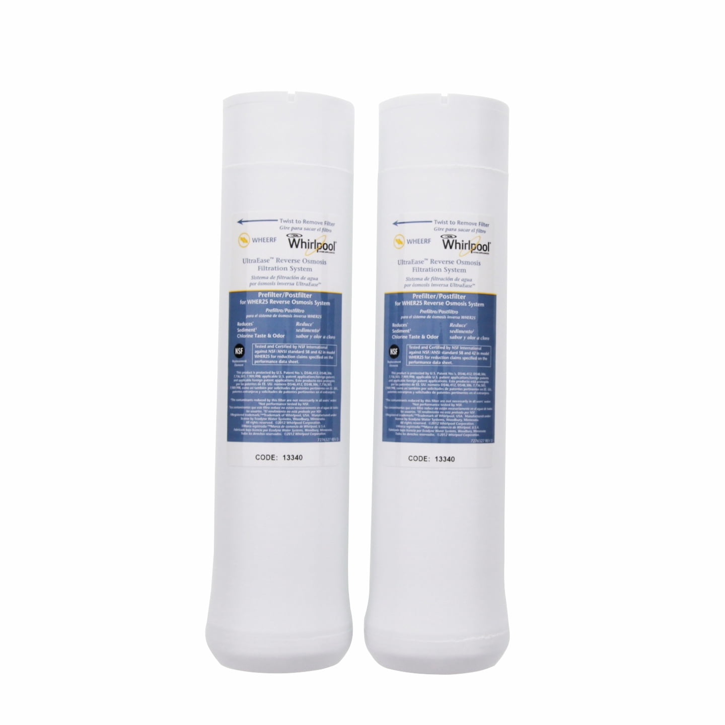 Whirlpool Replacement Filters for Reverse Osmosis Water Filtration System - Pack of 2