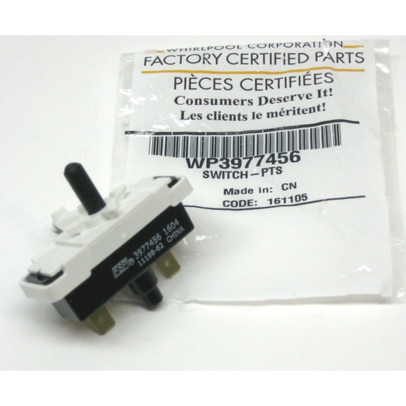 Whirlpool WP3977456 Genuine OEM Dryer Switch Push To StarFits: 3977456