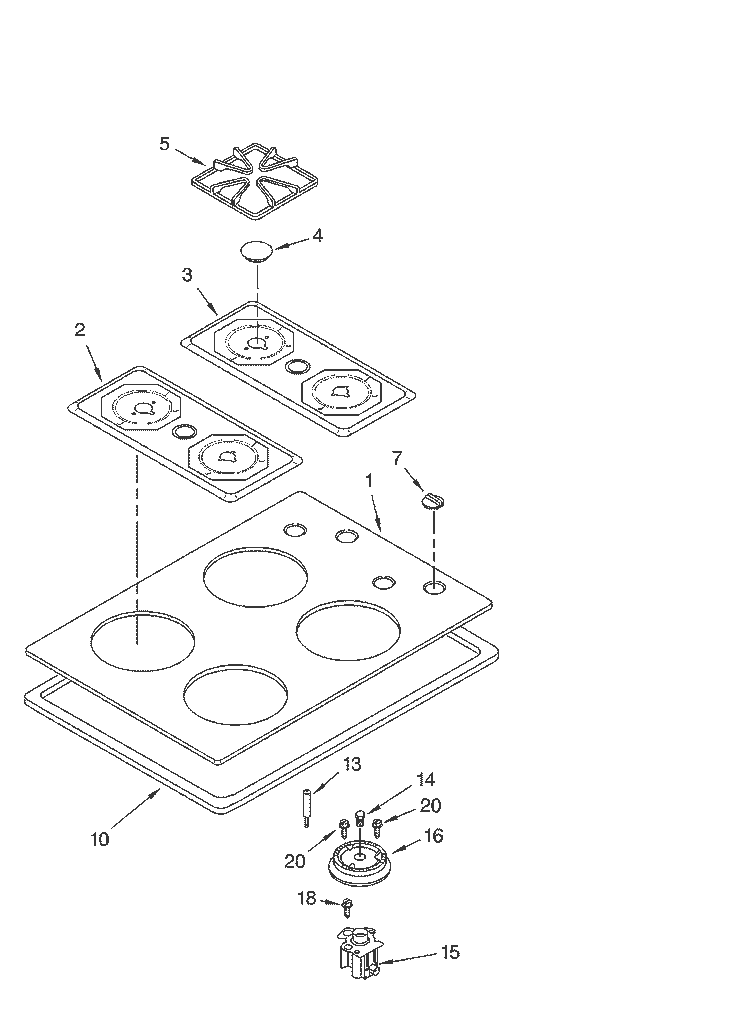 Whirlpool WP8053456 Grate Burner - OEM Part