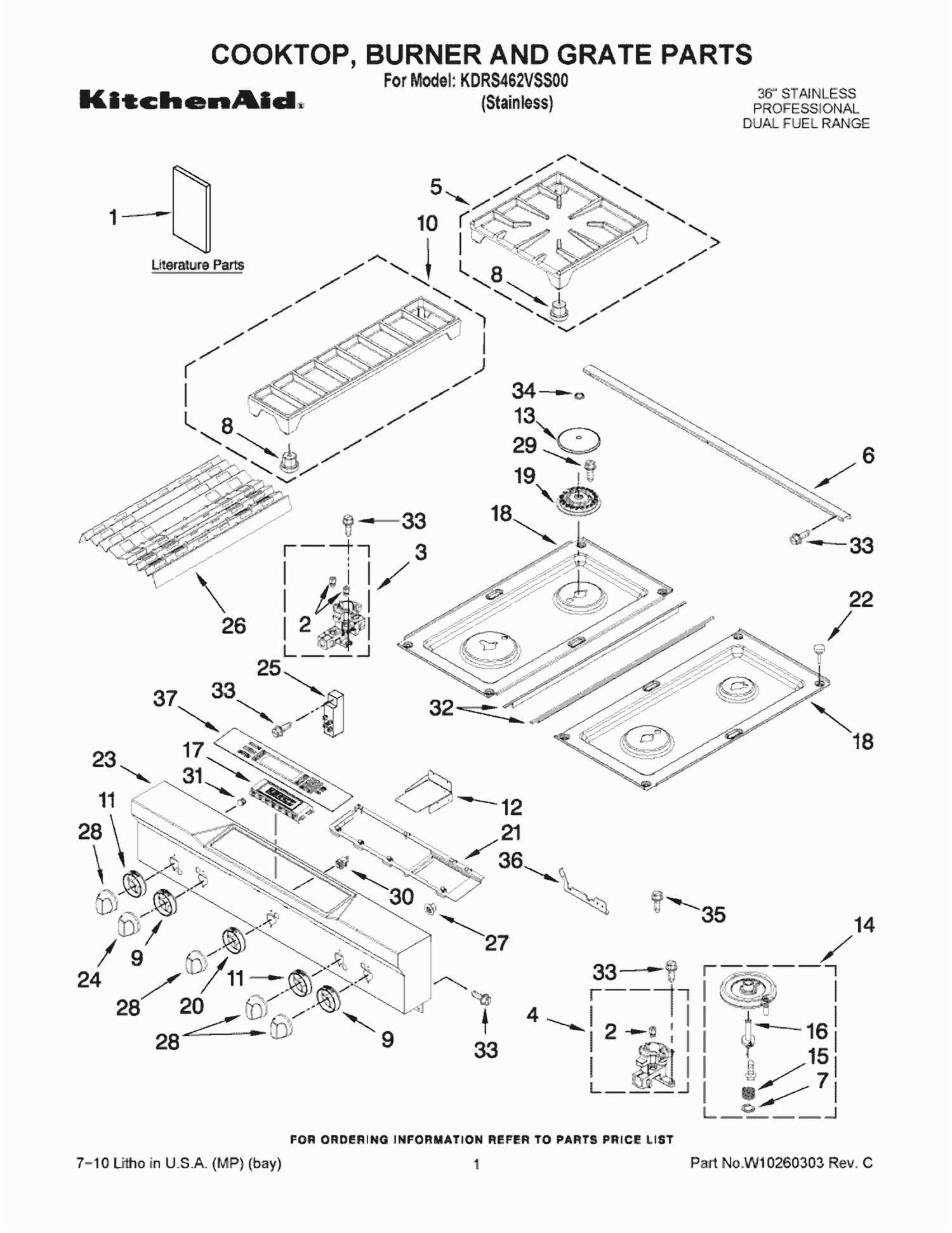 Whirlpool WPW10320937 Burner Top - OEM Part