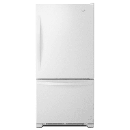 Whirlpool - 22 Cu. Ft. Bottom-Freezer Refrigerator with SpillGuard Glass Shelves - White