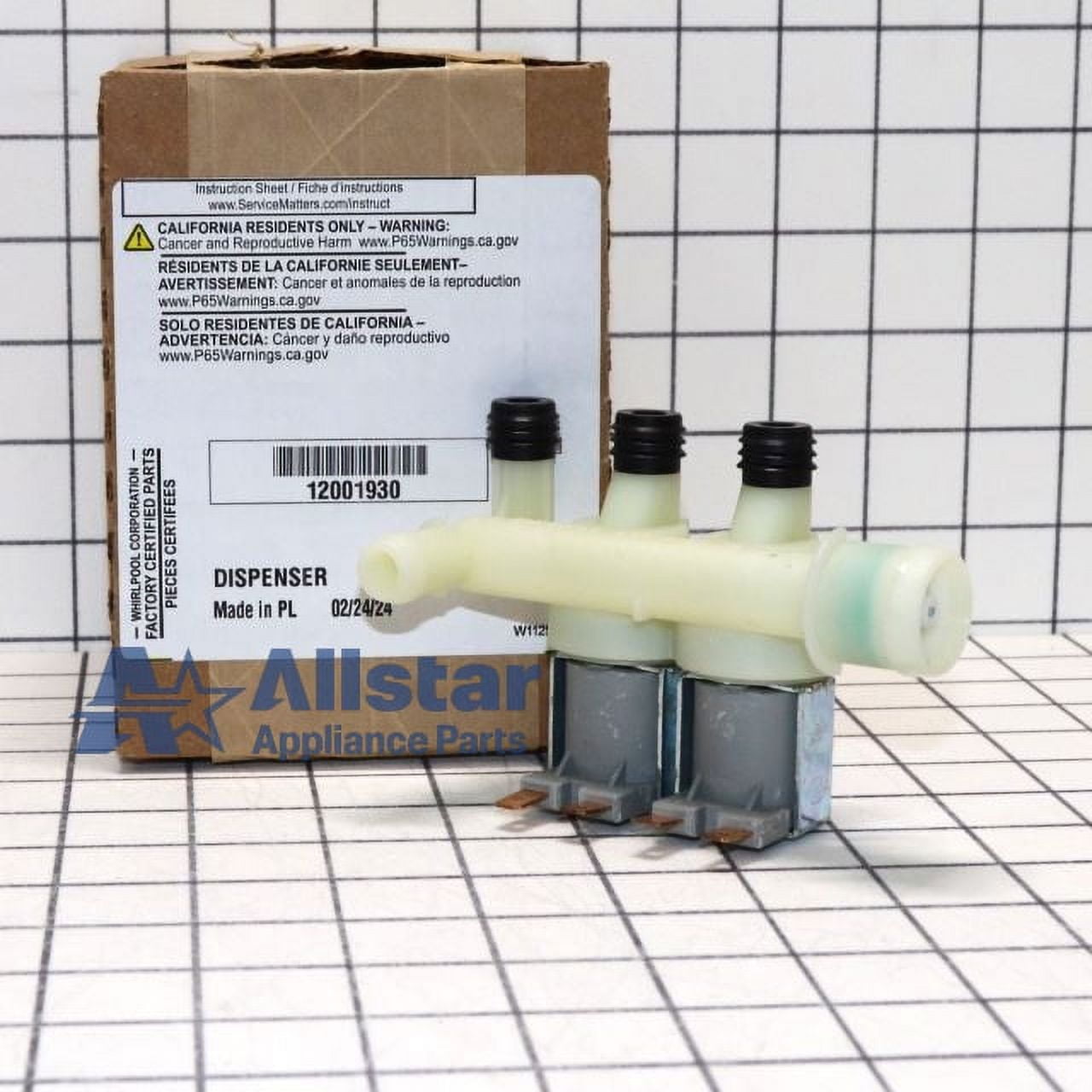 Whirlpool Washing Machine Water Inlet Valve 12001930