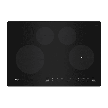 Whirlpool - 30" Built-In Electric Induction Cooktop with 4 Elements with Quick Cleanup - Black