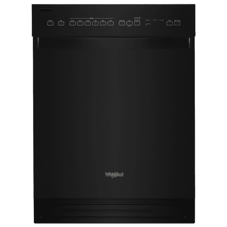 Whirlpool - 24" Front Control Tall Tub Built-In Dishwasher with Stainless Steel Tub - Black