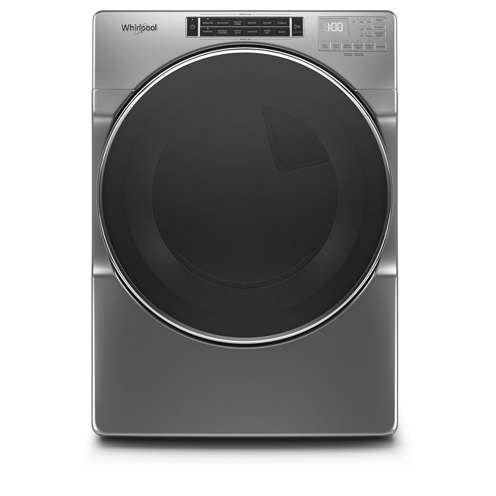 Whirlpool 7.4 Cu Ft Chrome Shadow Stackable Electric Dryer with Steam