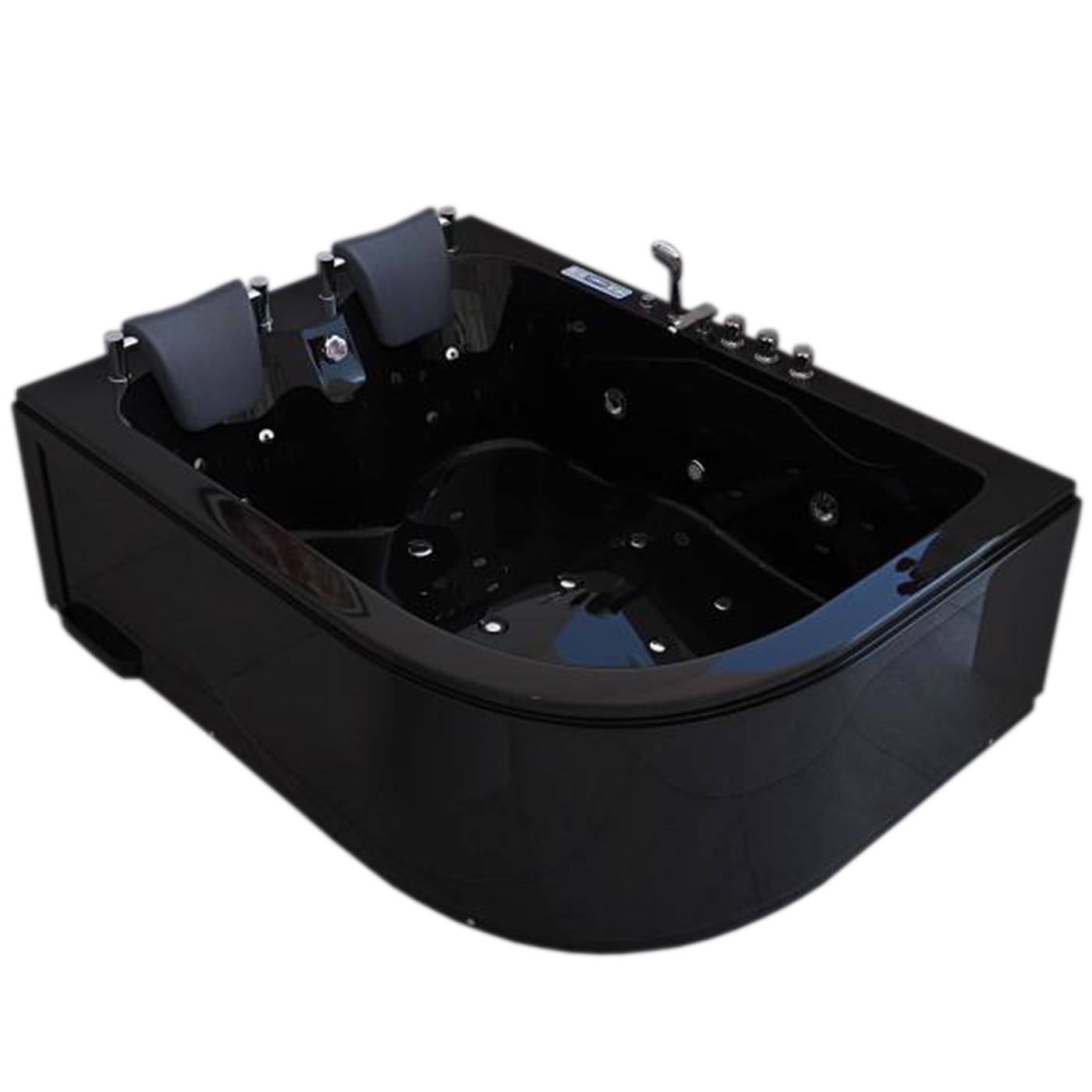 Whirlpool bathtub black 70.8″ x 47.2″ hot tub with Heater – Amalfi