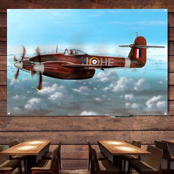 Whirlwind Mk.I Cannon Fighter Banner Wall Hanging Flag - Air Force Aircraft Canvas Print Art Work Gift For Army Fans - Military Wall Art Poster For Room Studio Bedroom 38" x 57"