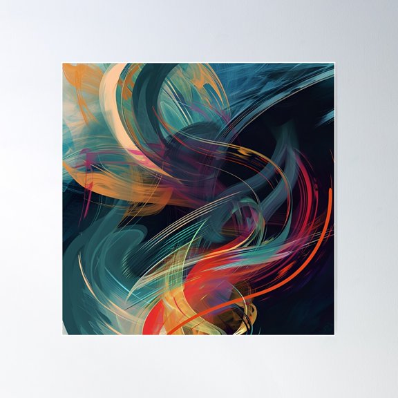 Whirlwind Of Hues Poster Wall Art, Modern Wall Decor For Living Room Bedroom, 8x12 UNFRAMED
