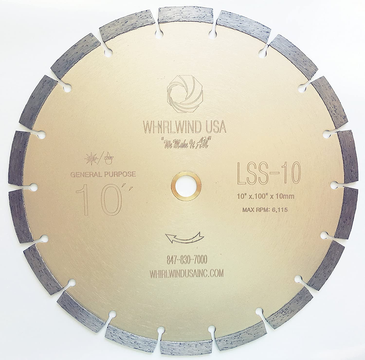 Whirlwind USA 6 in. 40-Teeth Segmented Diamond Blade for Dry or Wet Cutting Metal and Plastic Materials Whirlwind USA 6 in. 40-Teeth Segmented Diamond Blade for Dry or Wet Cutting Metal and Plastic Materials