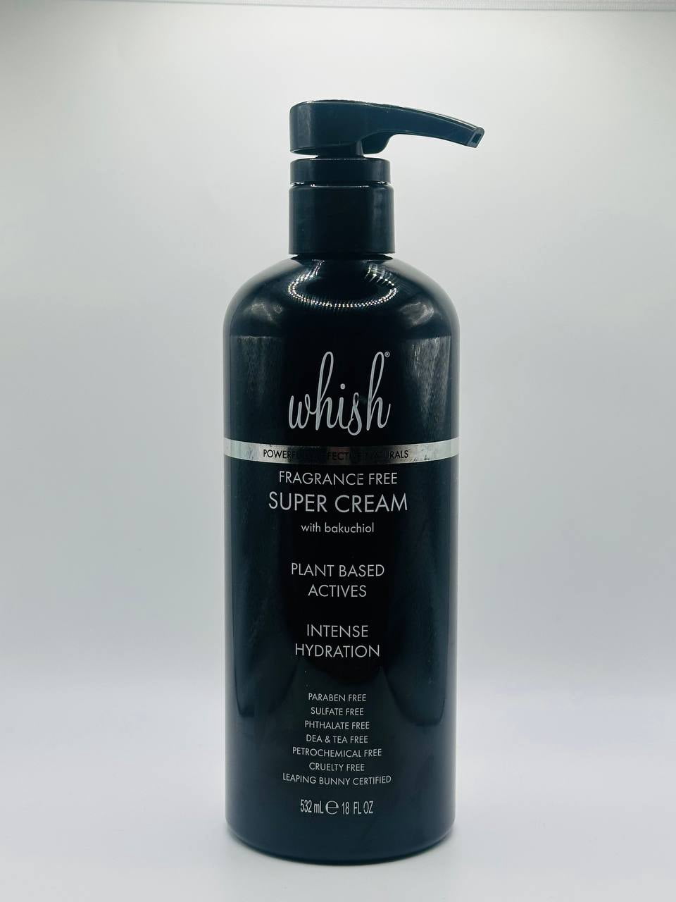 Whish Super Cream with Bakuchiol Unscented 18 oz | Intense Hydration | Plant-Based Retinol Alternative | Face & Body Moisturizer