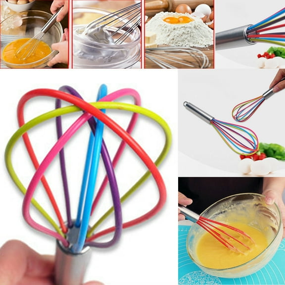 Whisk, Dough Whisk, Stainless Steel & Non-Stick Coating – Colored Beater for Blending, Whisking, Beating, Frothing & Stirring (10-inch),Multi-color