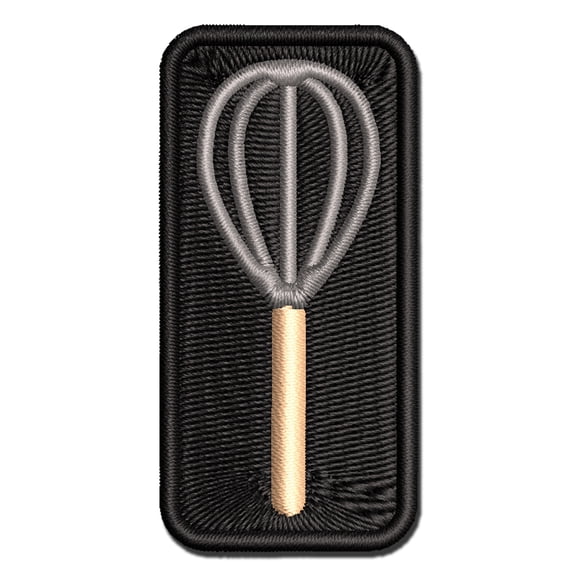 Whisk French Whip Cooking Baking Applique Multi-Color Embroidered Iron-On Patch - 2.0 Inch Mini
