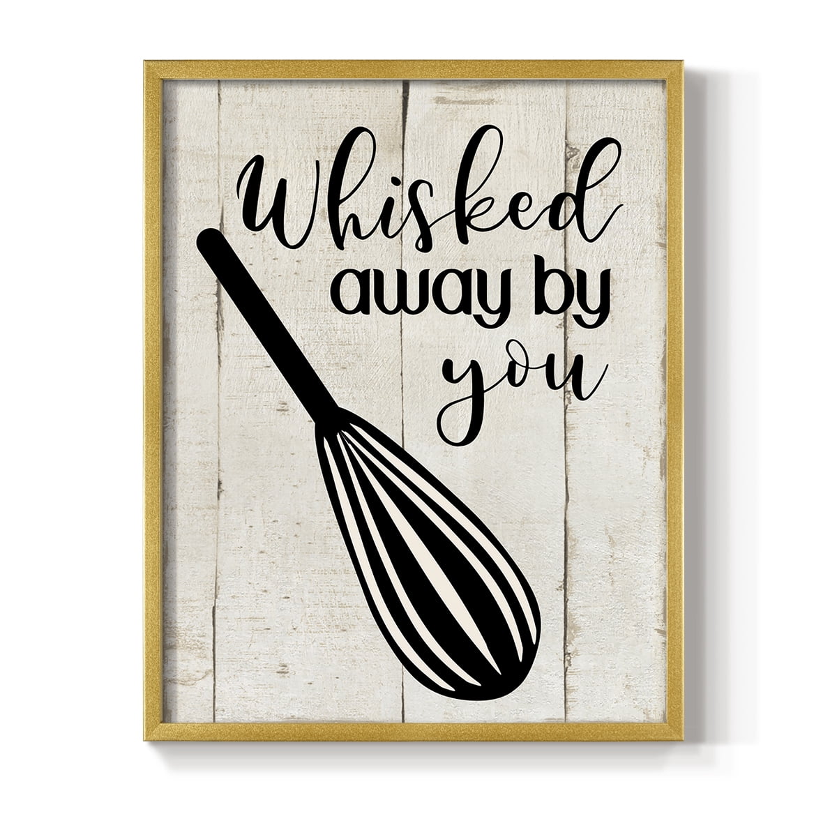 Whisked Away Framed Print in Gold Solid Wood 16 x 20 Framed Print