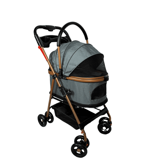 Whisker Bark Luxury Pet Stroller for Small & Medium Dogs with Individual Basket
