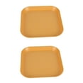 thumbnail image 1 of Whisker Fatigue Relief Cat Bowl 6 inch Shallow Cat Food Dish Wet Feeding Bowl Wide and Small Pet Plate for Kitten and Short Legged Kitten Wheat Straw Square (2Pcs, Yellow), 1 of 6