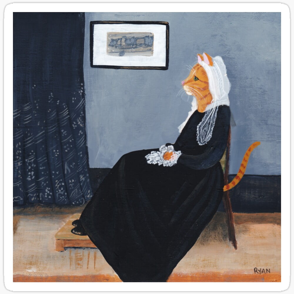 Whisker'S Mother (Or Whistler'S Mother As A Cat) Sticker Phone Decal ...