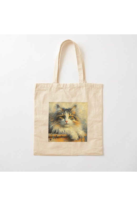 Whiskered Renaissance Canvas Tote Bags, Reusable Shopping Bag