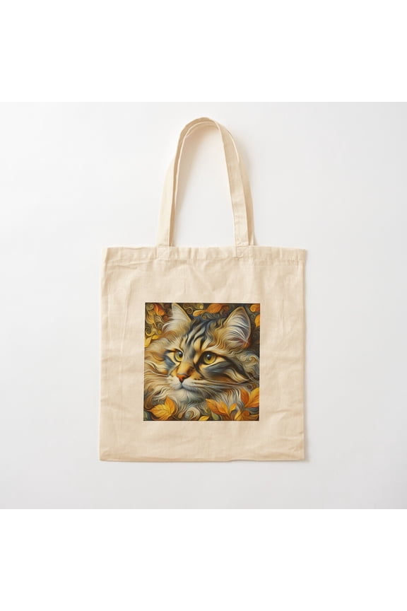 Whiskered Renaissance Reverie Canvas Tote Bags, Reusable Shopping Bag