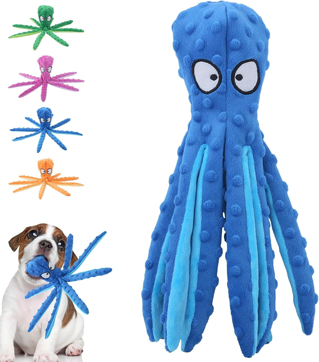 Whiskerspot Octopus Dog Toy, Eco-Friend Octopus Plush