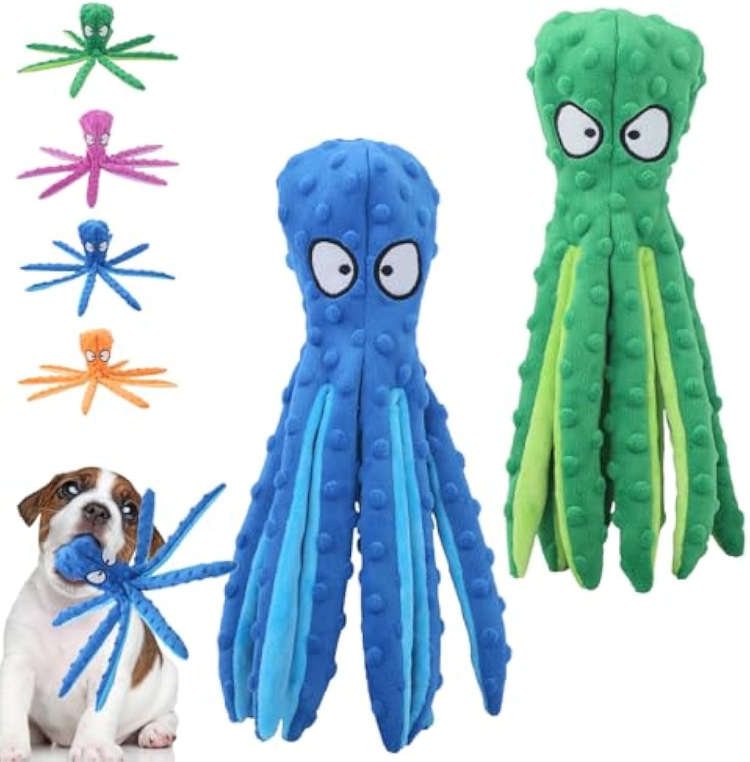 Whiskerspot Octopus Dog Toy, Eco-Friend Octopus Plush