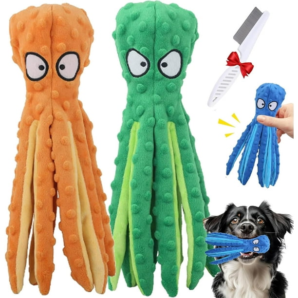 Whiskerspot Octopus Dog Toy, Eco-Friend Octopus Plush For