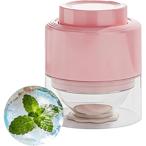 Whiskey Ball Ice Mold Press, Round Cube Tray with Storage Container