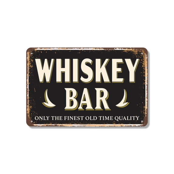 Whiskey Bar (2 Pack) 7 Inch x 10 Inch Novelty Aluminum Metal Sign Neat Rocks Repeat Weatherproof Perfect for Dens Bars Man Caves Fun Gift for Whiskey Lovers Bartenders Friends Crafted