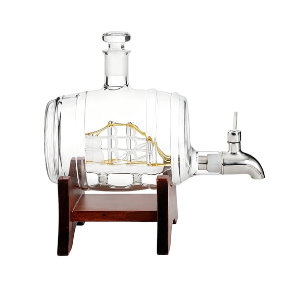 Barrel Decanter for Home Bar, Unique Birthday Gifts for Men Dad, Barrel Liquor Dispenser for Bourbon, Scotch, , Tequila, Rum, ,