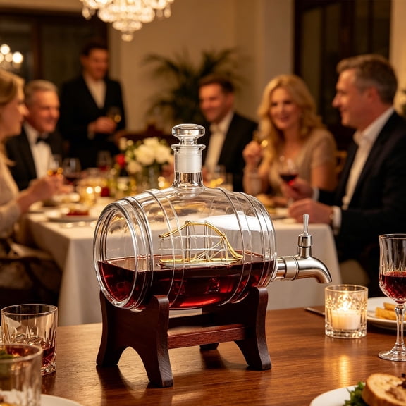 Barrel Decanter for Home Bar, Unique Birthday Gifts for Men Dad, Barrel Liquor Dispenser for Bourbon, Scotch, , Tequila, Rum, ,