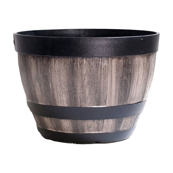 Whiskey Barrel Planter Rustic Outdoor Flower Pot for Porch Patio Garden Fall Decor and Herb Growing
