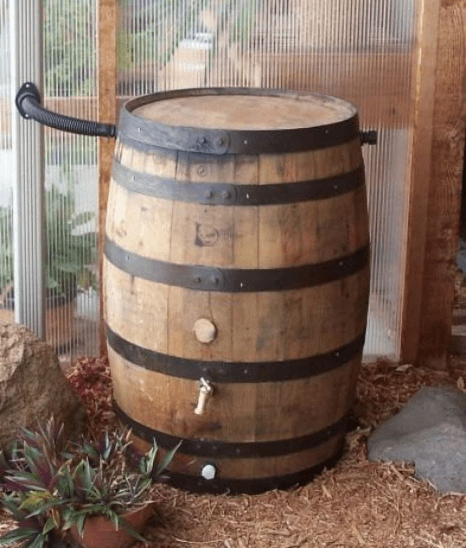 Whiskey Barrel Rain Barrel c/Flex-fit Water Diverter
